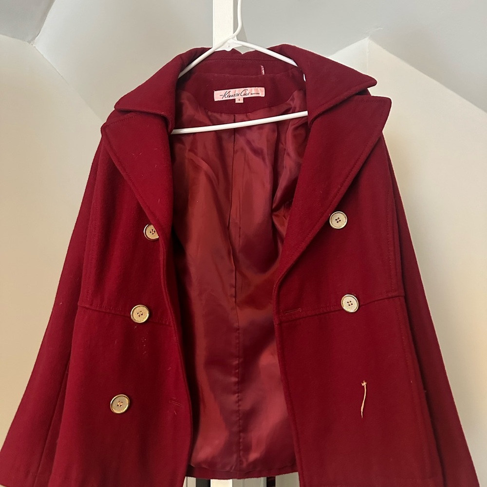 Women's Red Double-Breasted Coat